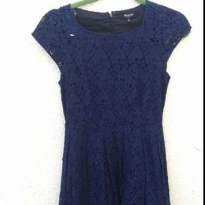Madewell sz 4 Navy Blue Lacebloom Cap Sleeve Dress